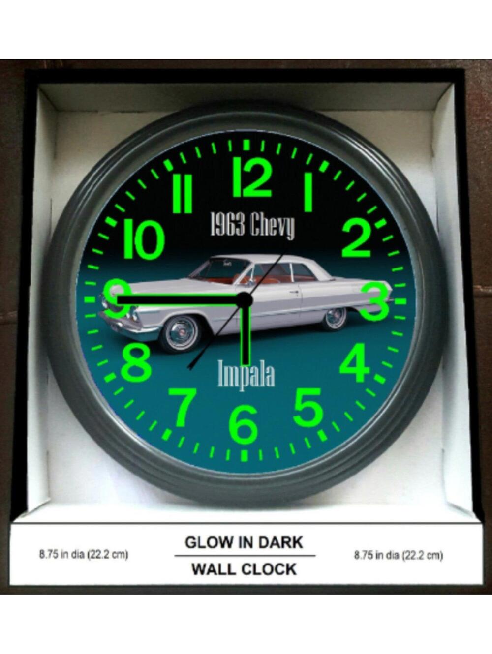 Chevy Impala 1962 63 64 65 Garage Shop Glow in the Dark Wall Clock 1 or all